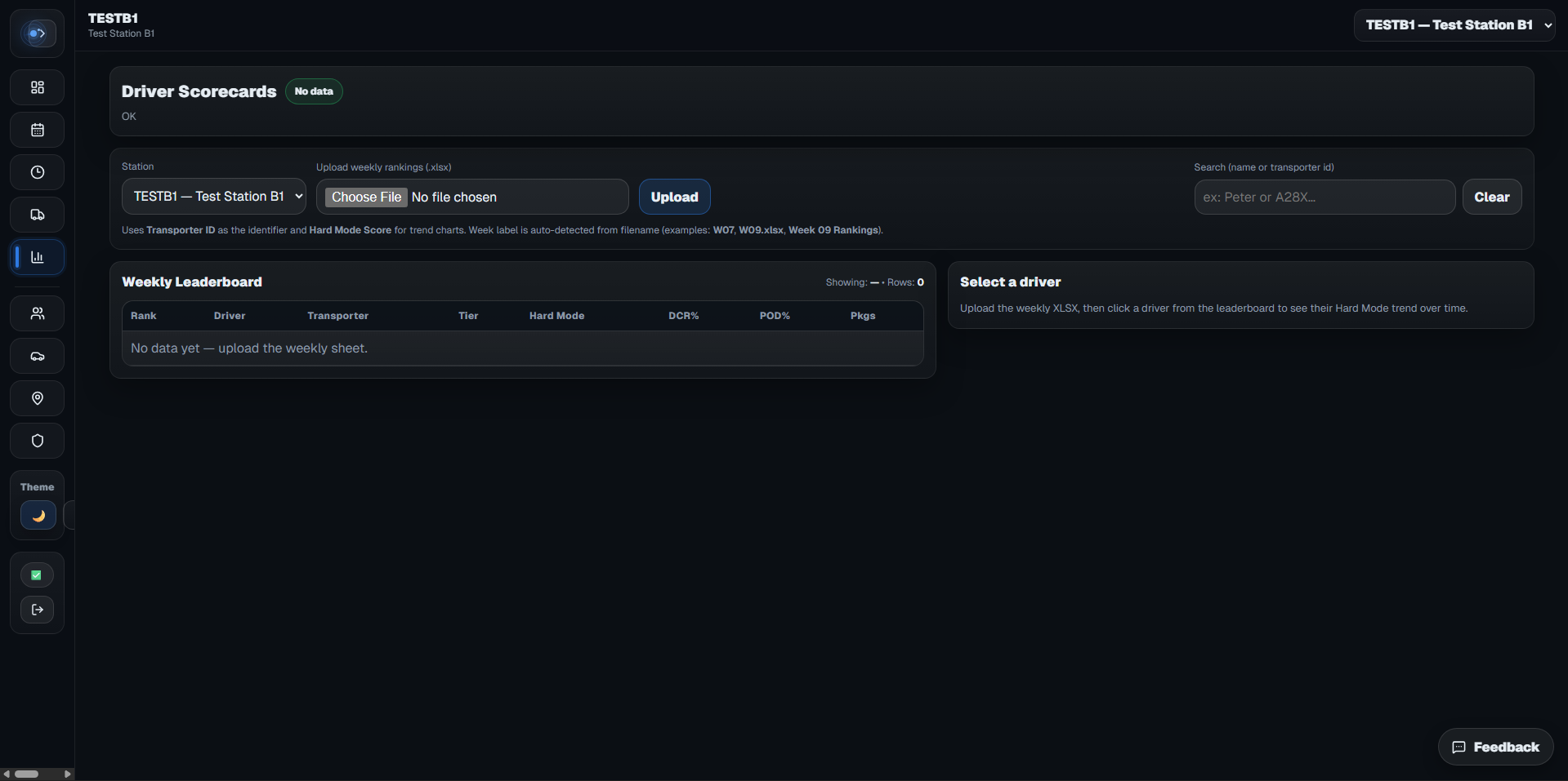 DispatchOS Scorecards page screenshot